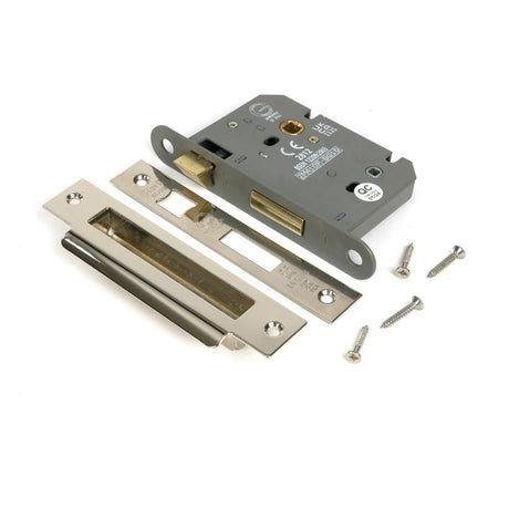 From The Anvil - Polished Nickel 3" Heavy Duty Bathroom Mortice Lock | Sku. 51793 | Trade Door Handles.