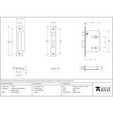 From The Anvil - Polished Nickel 3" Heavy Duty Bathroom Mortice Lock | Sku. 51793 | Trade Door Handles.