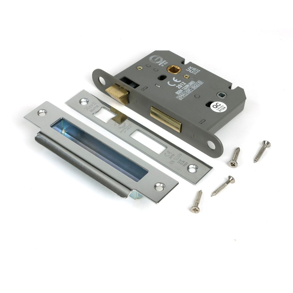 From The Anvil - Polished Chrome 3" Heavy Duty Bathroom Mortice Lock | Sku. 51794 | Trade Door Handles.