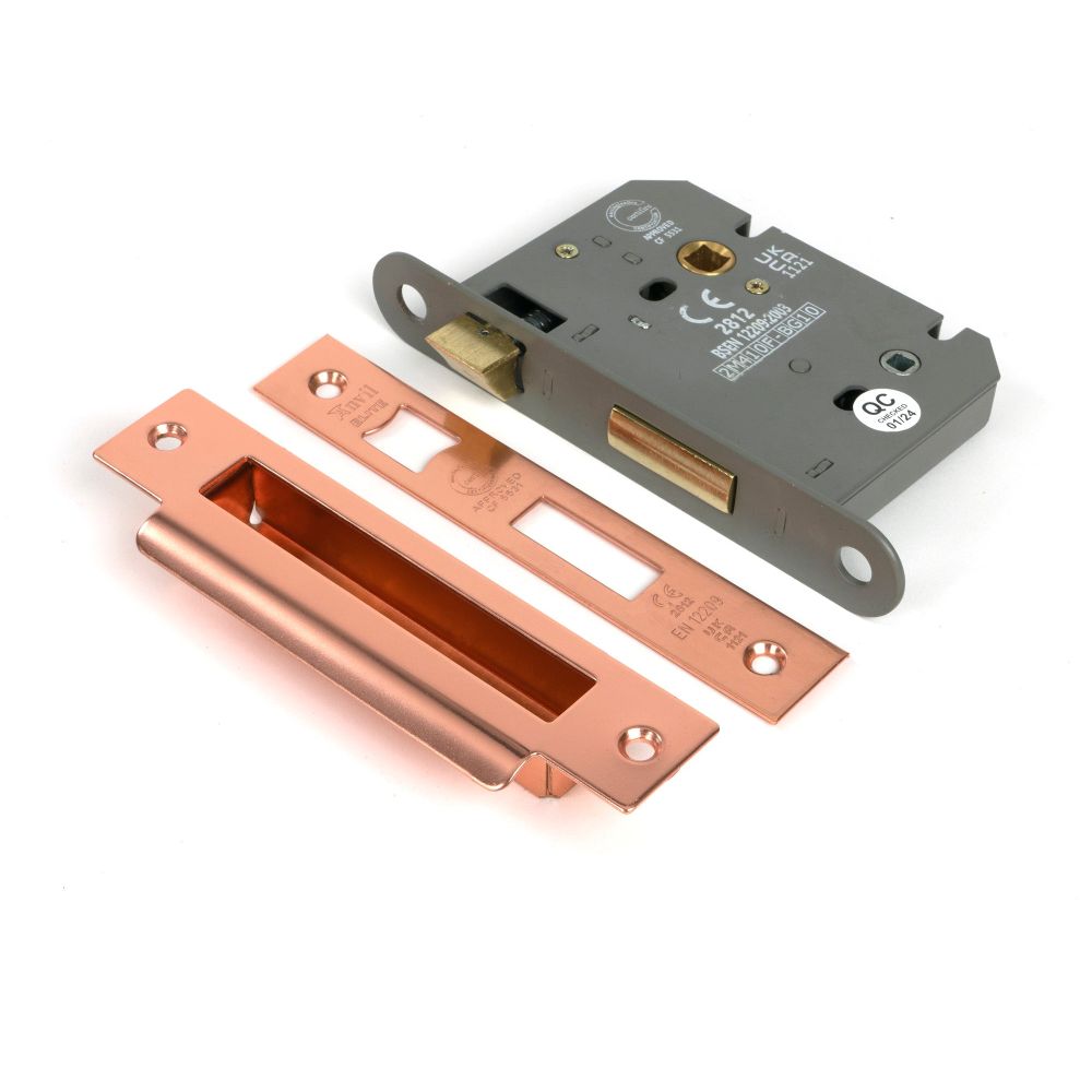 From The Anvil - Polished Bronze 3" Heavy Duty Bathroom Mortice Lock | Sku. 51797 | Trade Door Handles.