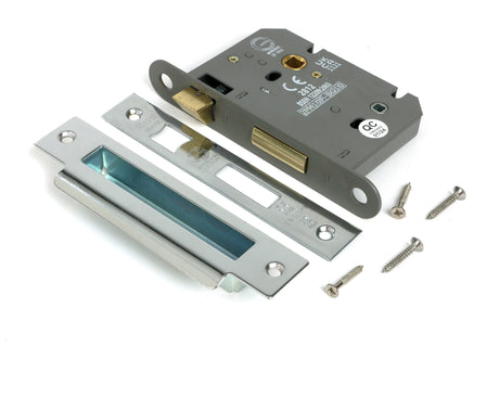 From The Anvil - Polished SS 3" Heavy Duty Bathroom Mortice Lock | Sku. 51798 | Trade Door Handles.