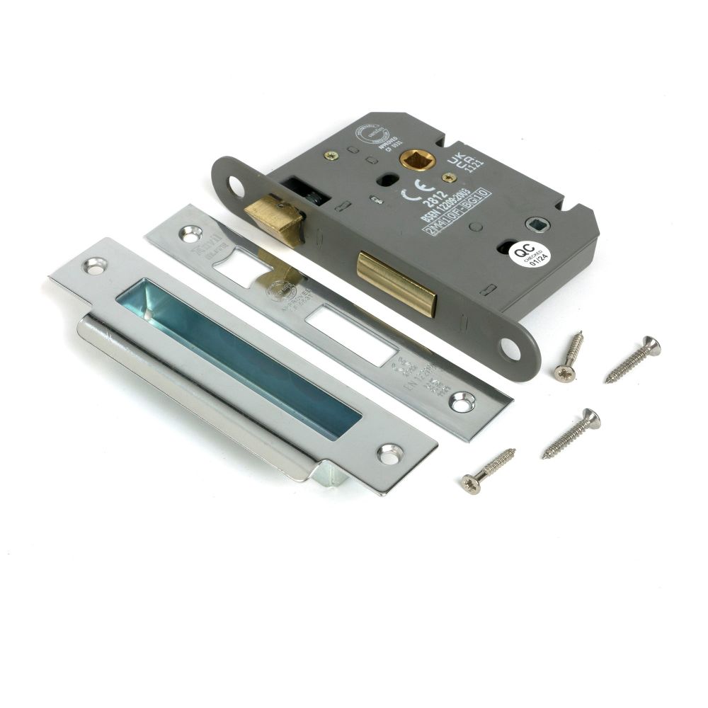 From The Anvil - Polished SS 3" Heavy Duty Bathroom Mortice Lock | Sku. 51798 | Trade Door Handles.
