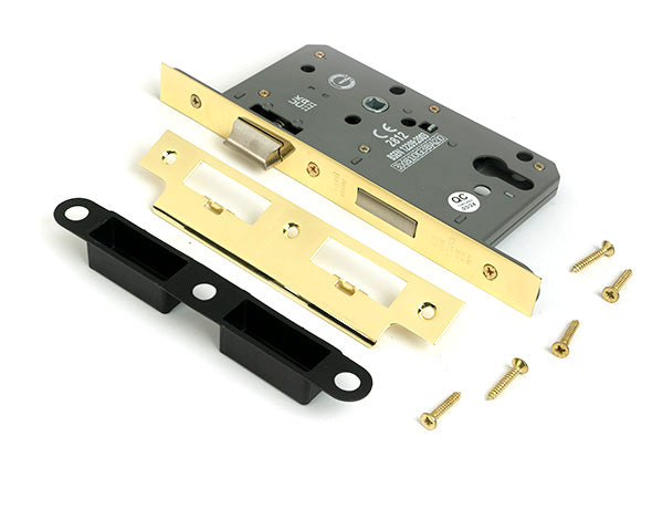 From The Anvil - Polished Brass Euro Din Sash Lock - 60mm Backset/72mm Centre