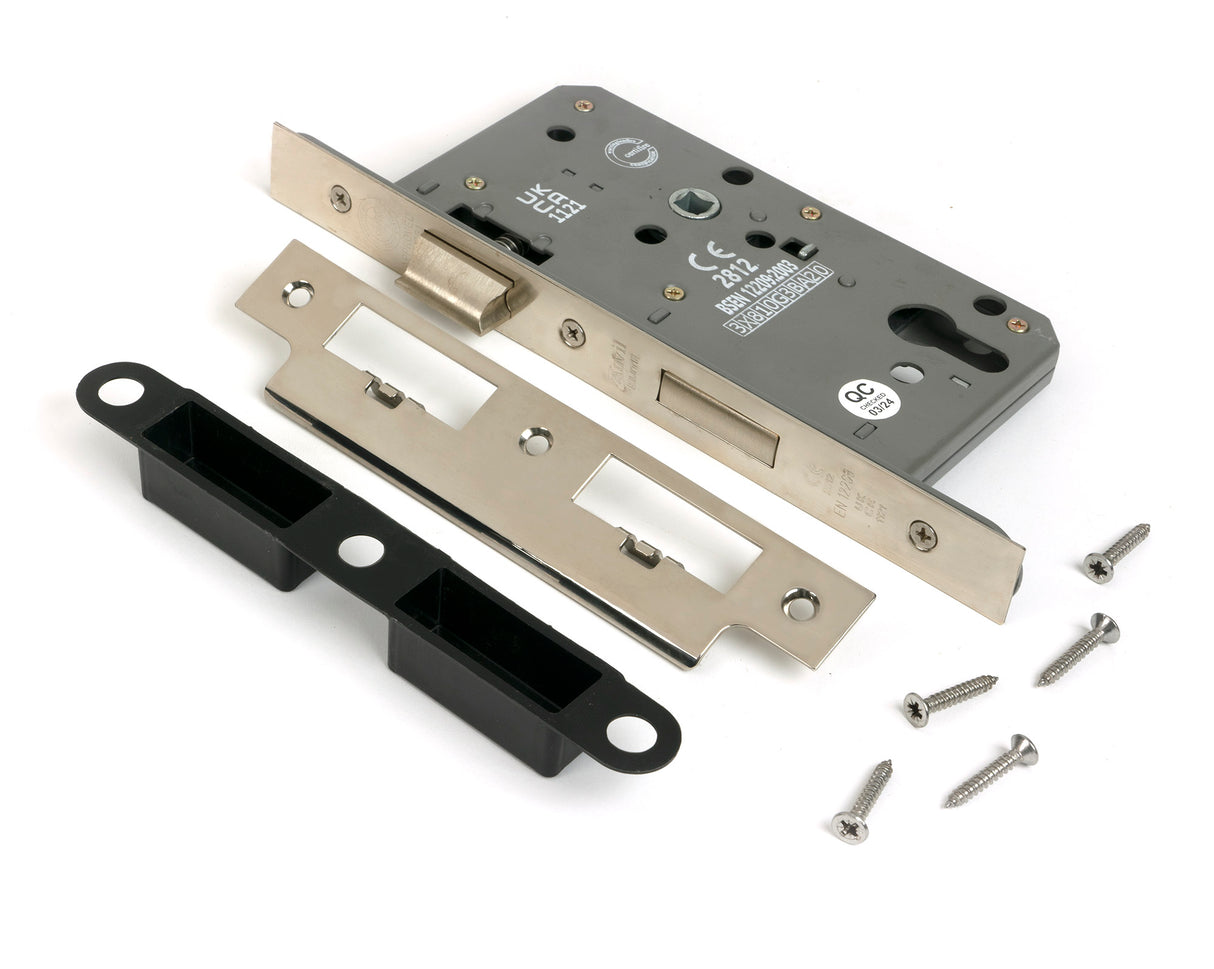 From The Anvil - Polished Nickel Euro Din Sash Lock - 60mm Backset/72mm Centre | Sku. 51803 | Trade Door Handles.