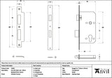 From The Anvil - Polished Chrome Euro Din Sash Lock - 60mm Backset/72mm Centre