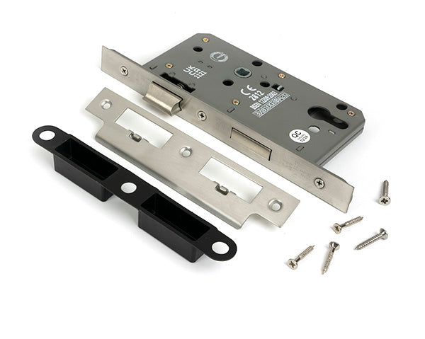 From The Anvil - Satin Chrome Euro Din Sash Lock - 60mm Backset/72mm Centre