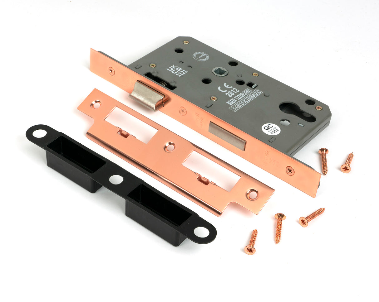 From The Anvil - Polished Bronze Euro Din Sash Lock - 60mm Backset/72mm Centre | Sku. 51807 | Trade Door Handles.