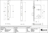 From The Anvil - Polished Bronze Euro Din Sash Lock - 60mm Backset/72mm Centre