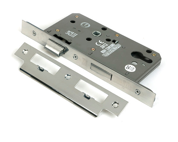 This is an image of From The Anvil - Polished SS Euro Din Sash Lock - 60mm Backset/72mm Centre available to order from Trade Door Handles in Kendal.