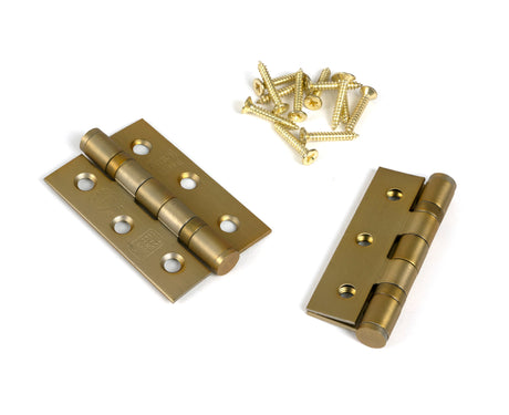 From The Anvil - Satin Brass 3" Ball Bearing Butt Hinge (Pair) ss | Sku. 51821 | Trade Door Handles.