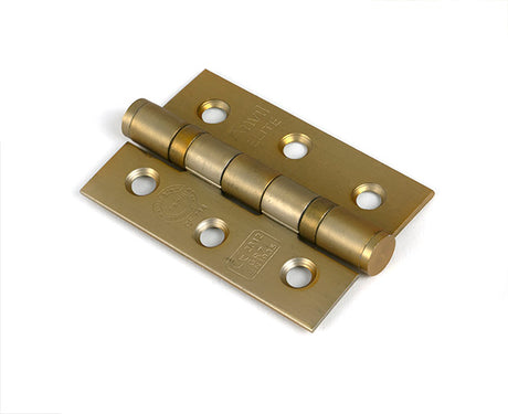 This is an image of From The Anvil - Satin Brass 3" Ball Bearing Butt Hinge (Pair) ss available to order from Trade Door Handles in Kendal.