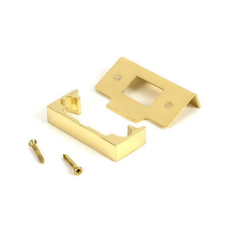 From The Anvil - Polished Brass Rebate Kit for Tubular Mortice Latch | Sku. 51824 | Trade Door Handles.