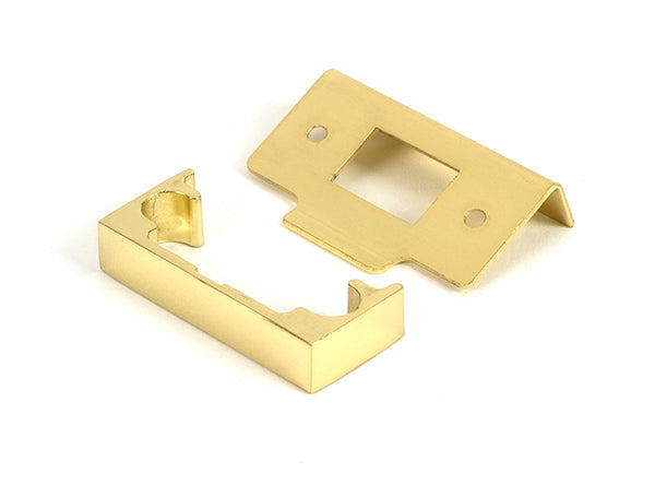 High quality image of From The Anvil - Polished Brass Rebate Kit for Tubular Mortice Latch | Sku. 51824 | available to order from Trade Door Handles in Kendal.