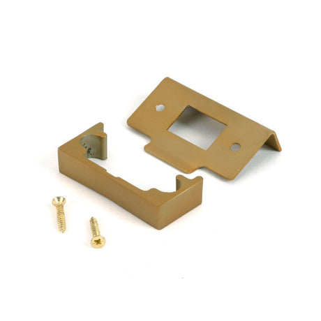 From The Anvil - Satin Brass Rebate Kit for Tubular Mortice Latch | Sku. 51826 | Trade Door Handles.