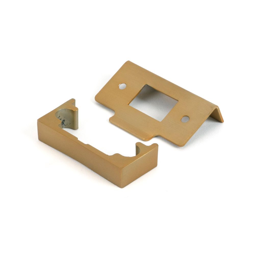 From The Anvil - Satin Brass Rebate Kit for Tubular Mortice Latch | Sku. 51826 | Trade Door Handles.