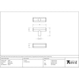 From The Anvil - Aged Bronze Kahlo T-Bar | Sku. 51870 | Trade Door Handles.