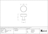 From The Anvil - Aged Bronze Scully Cabinet Knob - 38mm | Sku. 51883 | Trade Door Handles.