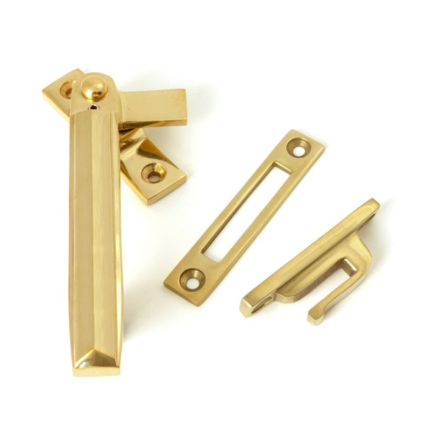 From The Anvil - Polished Brass Locking Art Deco Fastener - LH | Sku. 51913 | Trade Door Handles.