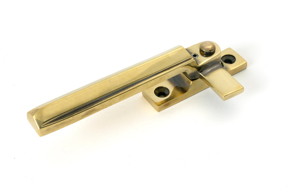 From The Anvil - Aged Brass Locking Art Deco Fastener - LH | Sku. 51914 | Trade Door Handles.