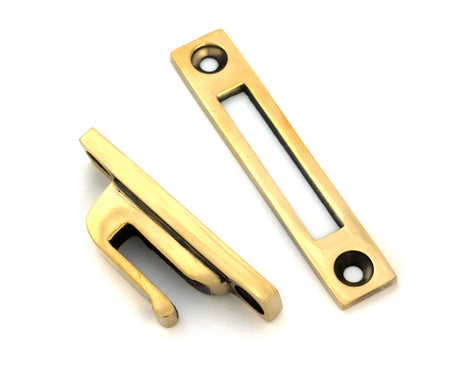 From The Anvil - Aged Brass Locking Art Deco Fastener - LH | Sku. 51914 | Trade Door Handles.