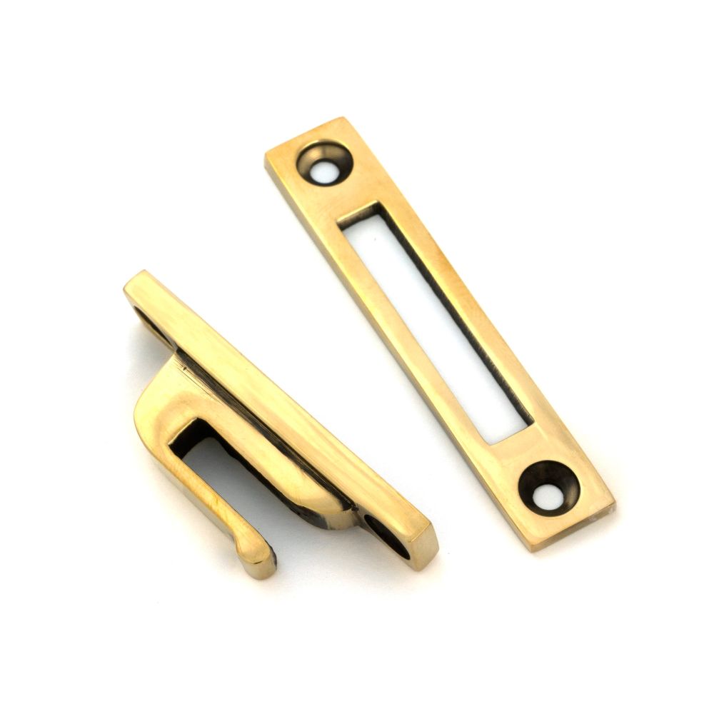 From The Anvil - Aged Brass Locking Art Deco Fastener - LH | Sku. 51914 | Trade Door Handles.