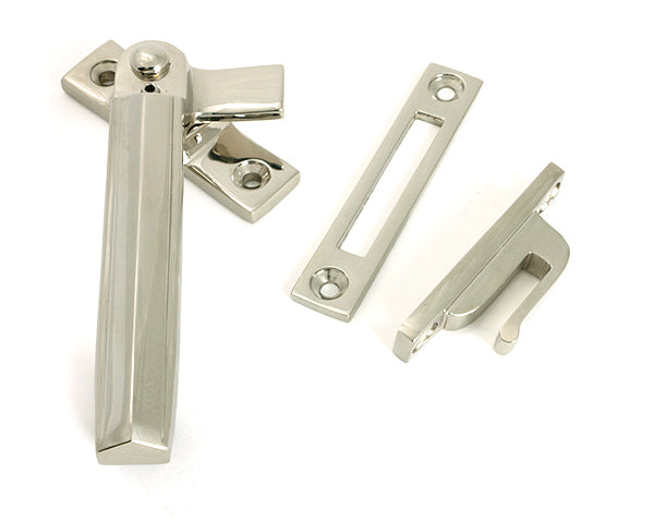 This is an image of From The Anvil - Polished Nickel Locking Art Deco Fastener - LH available to order from Trade Door Handles in Kendal.