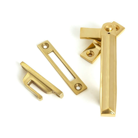 From The Anvil - Polished Brass Locking Art Deco Fastener - RH | Sku. 51919 | Trade Door Handles.