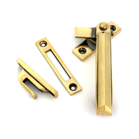 From The Anvil - Aged Brass Locking Art Deco Fastener - RH | Sku. 51920 | Trade Door Handles.