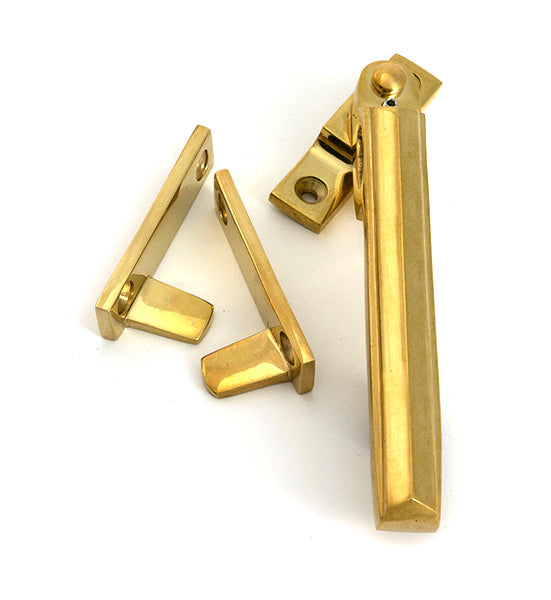 From The Anvil - Polished Brass Night-Vent Locking Art Deco Fastener