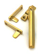 This is an image of From The Anvil - Polished Brass Night-Vent Locking Art Deco Fastener available to order from Trade Door Handles in Kendal.