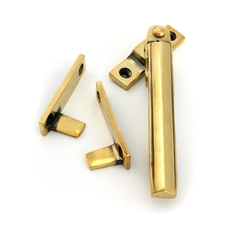 From The Anvil - Aged Brass Night-Vent Locking Art Deco Fastener | Sku. 51926 | Trade Door Handles.