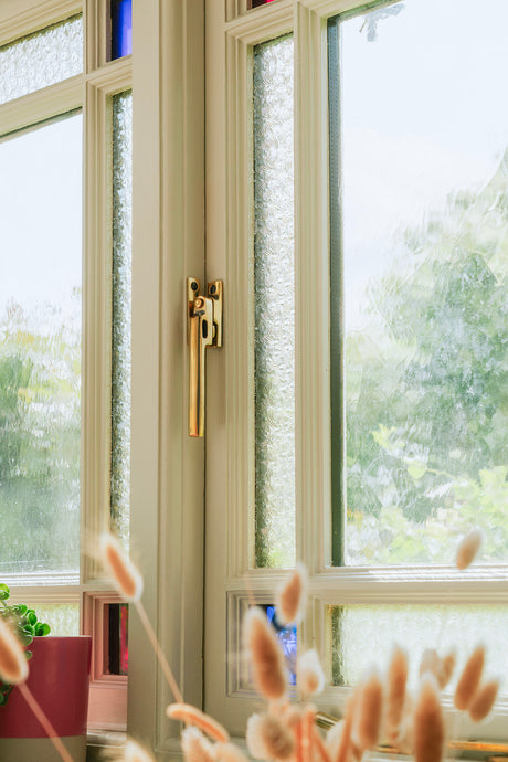 From The Anvil - Aged Brass Night-Vent Locking Art Deco Fastener | Sku. 51926 | Trade Door Handles.