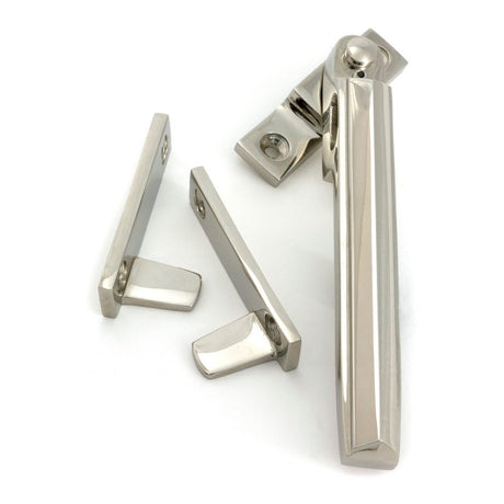 From The Anvil - Polished Nickel Night-Vent Locking Art Deco Fastener | Sku. 51927 | Trade Door Handles.