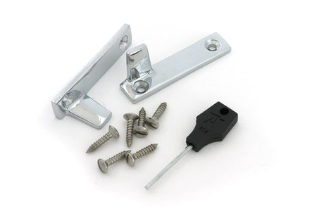 From The Anvil - Polished Chrome Night-Vent Locking Art Deco Fastener | Sku. 51928 | Trade Door Handles.