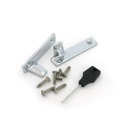 From The Anvil - Polished Chrome Night-Vent Locking Art Deco Fastener | Sku. 51928 | Trade Door Handles.