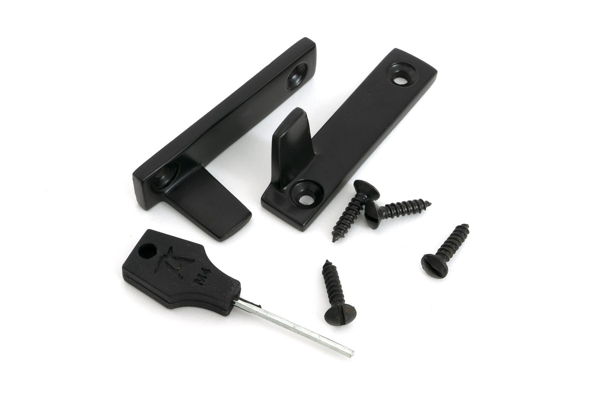 From The Anvil - Aged Bronze Night-Vent Locking Art Deco Fastener | Sku. 51929 | Trade Door Handles.