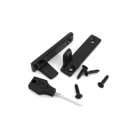 From The Anvil - Aged Bronze Night-Vent Locking Art Deco Fastener | Sku. 51929 | Trade Door Handles.