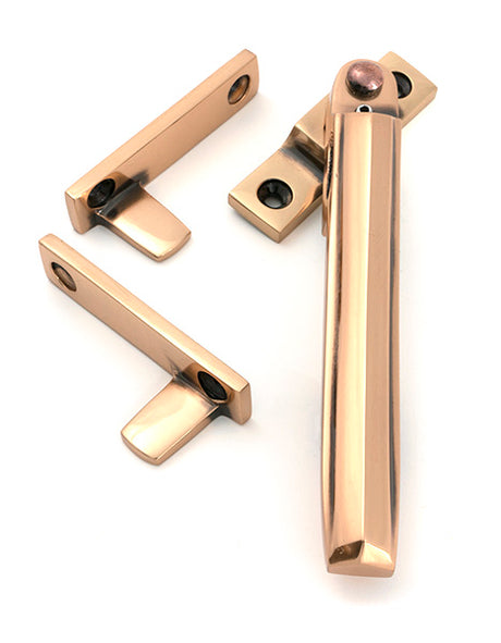 This is an image of From The Anvil - Polished Bronze Night-Vent Locking Art Deco Fastener available to order from Trade Door Handles in Kendal.