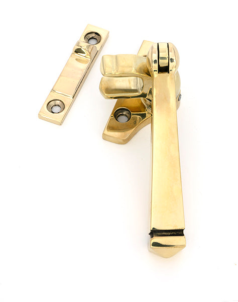 This is an image of From The Anvil - Polished Brass Night-Vent Locking Avon Fastener (Steel Window) available to order from Trade Door Handles in Kendal.