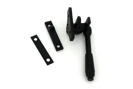From The Anvil - Matt Black Night-Vent Locking Reeded Fastener (Steel Window) | Sku. 51994 | Trade Door Handles.