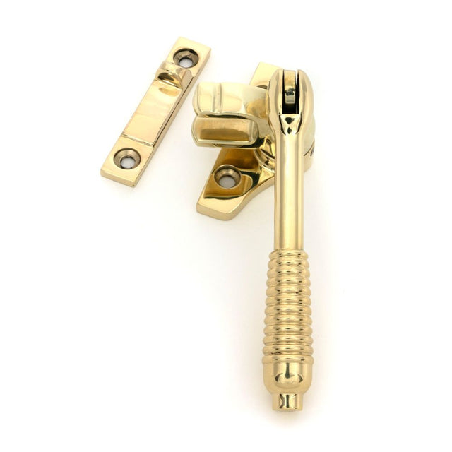From The Anvil - Polished Brass Night-Vent Locking Reeded Fastener (Steel Window) | Sku. 51996 | Trade Door Handles.