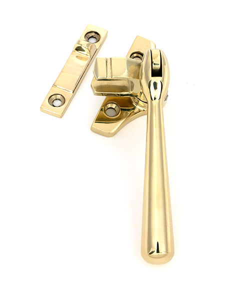 This is an image of From The Anvil - Polished Brass Night-Vent Locking Newbury Fastener (Steel Window) available to order from Trade Door Handles in Kendal.