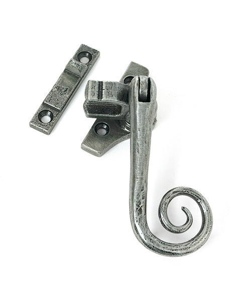 This is an image of From The Anvil - Pewter Night-Vent Locking Monkeytail Fastener (Steel Window) available to order from Trade Door Handles in Kendal.