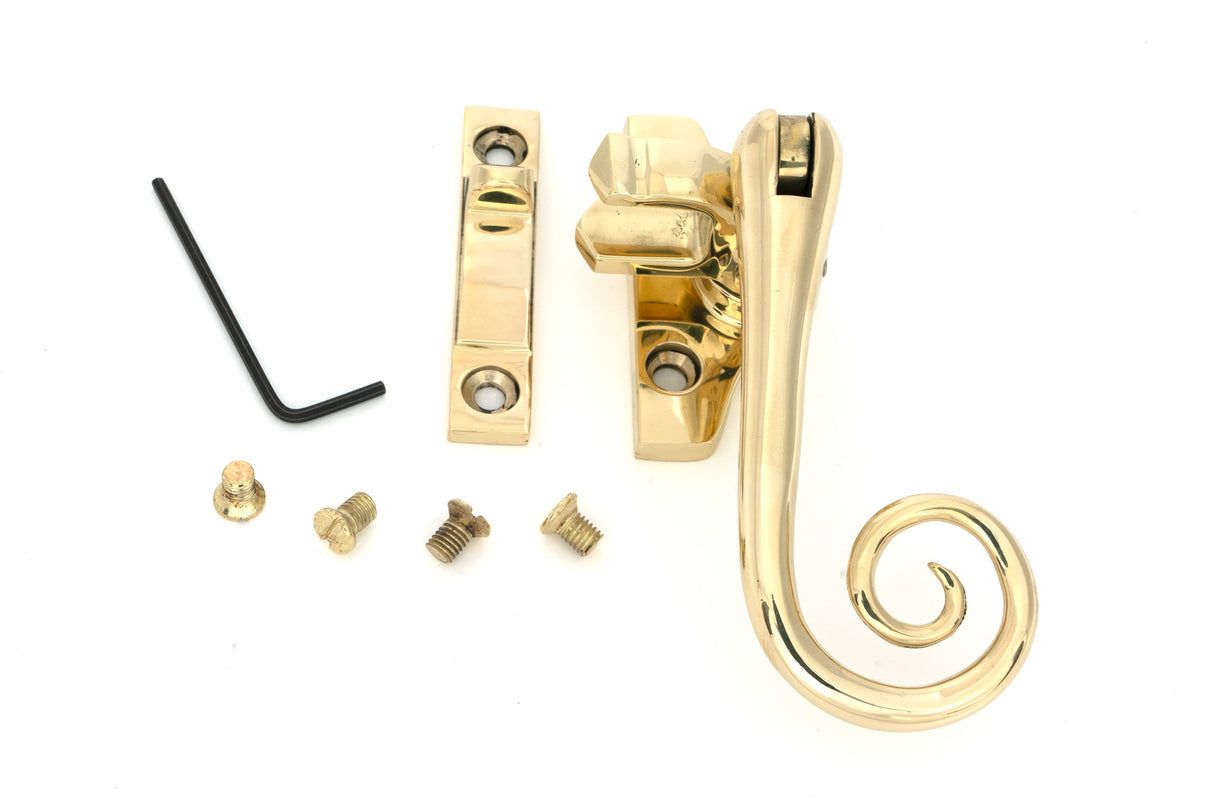 From The Anvil - Polished Brass Night-Vent Locking Monkeytail Fastener (Steel Window) | Sku. 52004 | Trade Door Handles.