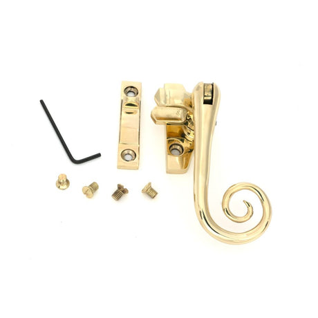 From The Anvil - Polished Brass Night-Vent Locking Monkeytail Fastener (Steel Window) | Sku. 52004 | Trade Door Handles.