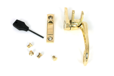 From The Anvil - Polished Brass Night-Vent Locking Monkeytail Fastener (Steel Window) | Sku. 52004 | Trade Door Handles.