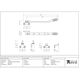 From The Anvil - Matt Black 8" Reeded Stay (Steel Window) | Sku. 52016 | Trade Door Handles.