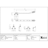 From The Anvil - Polished Brass 8" Reeded Stay (Steel Window) | Sku. 52018 | Trade Door Handles.
