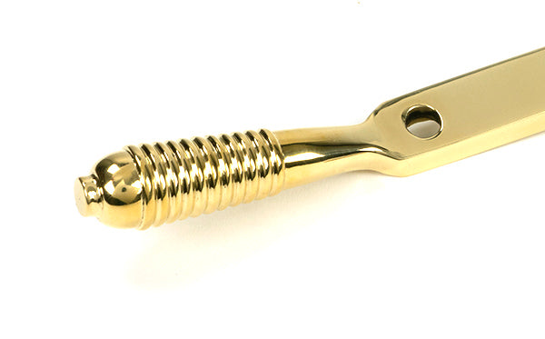 From The Anvil - Polished Brass 10" Reeded Stay (Steel Window)