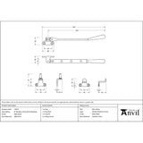 From The Anvil - Matt Black 8" Newbury Stay (Steel Window) | Sku. 52024 | Trade Door Handles.